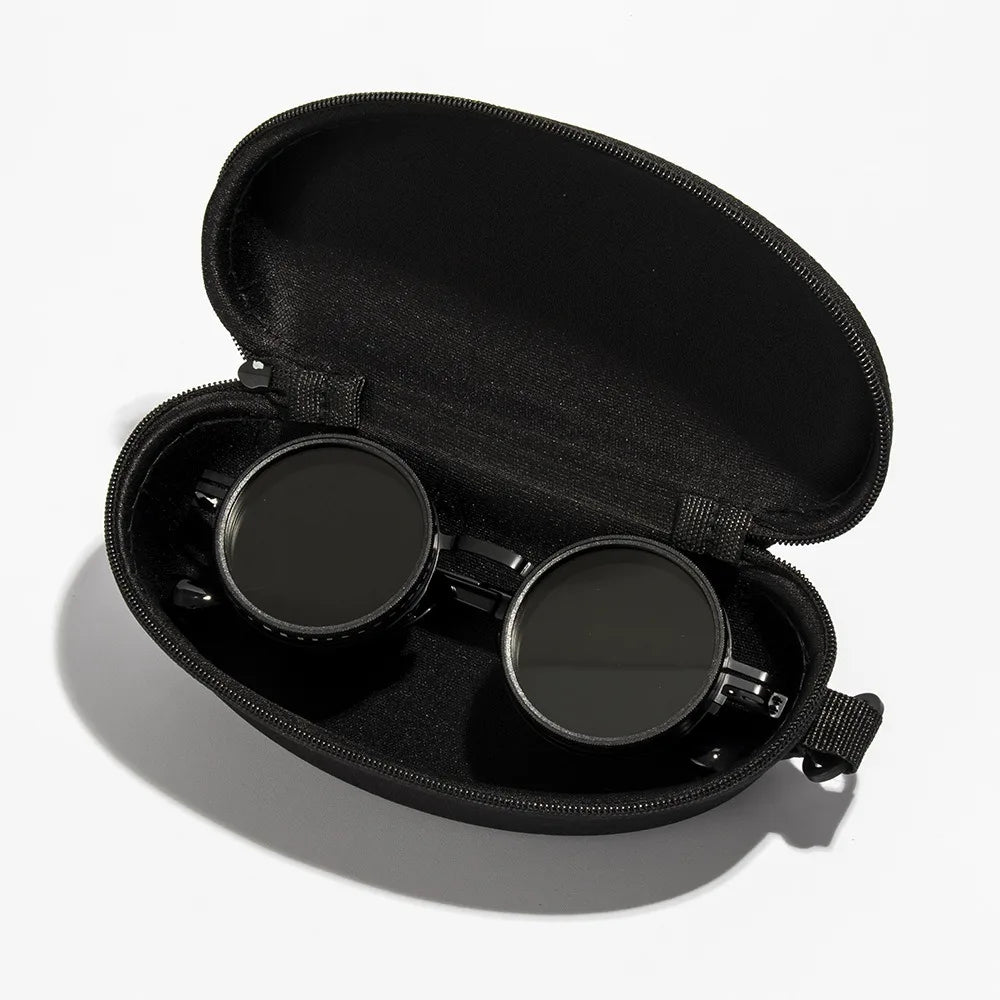 ND2-400 Adjustable Dimming Glasses ND Filter UV400 Polarized Sunglasses With Glasse Case 9 Level Sunglasses Outdoor