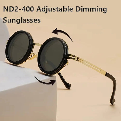 ND2-400 Adjustable Dimming Glasses ND Filter UV400 Polarized Sunglasses With Glasse Case 9 Level Sunglasses Outdoor
