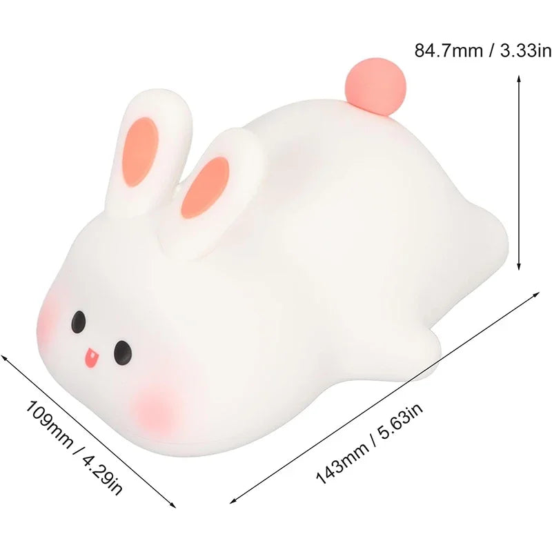 Cute Rabbit Night Light Silicone Nursery Sleeping Lamp